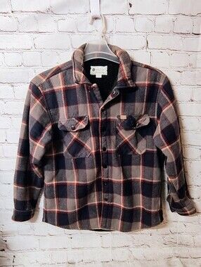 Matix Plaid Sherpa Workwear Snap Button Large Shirt Shacket